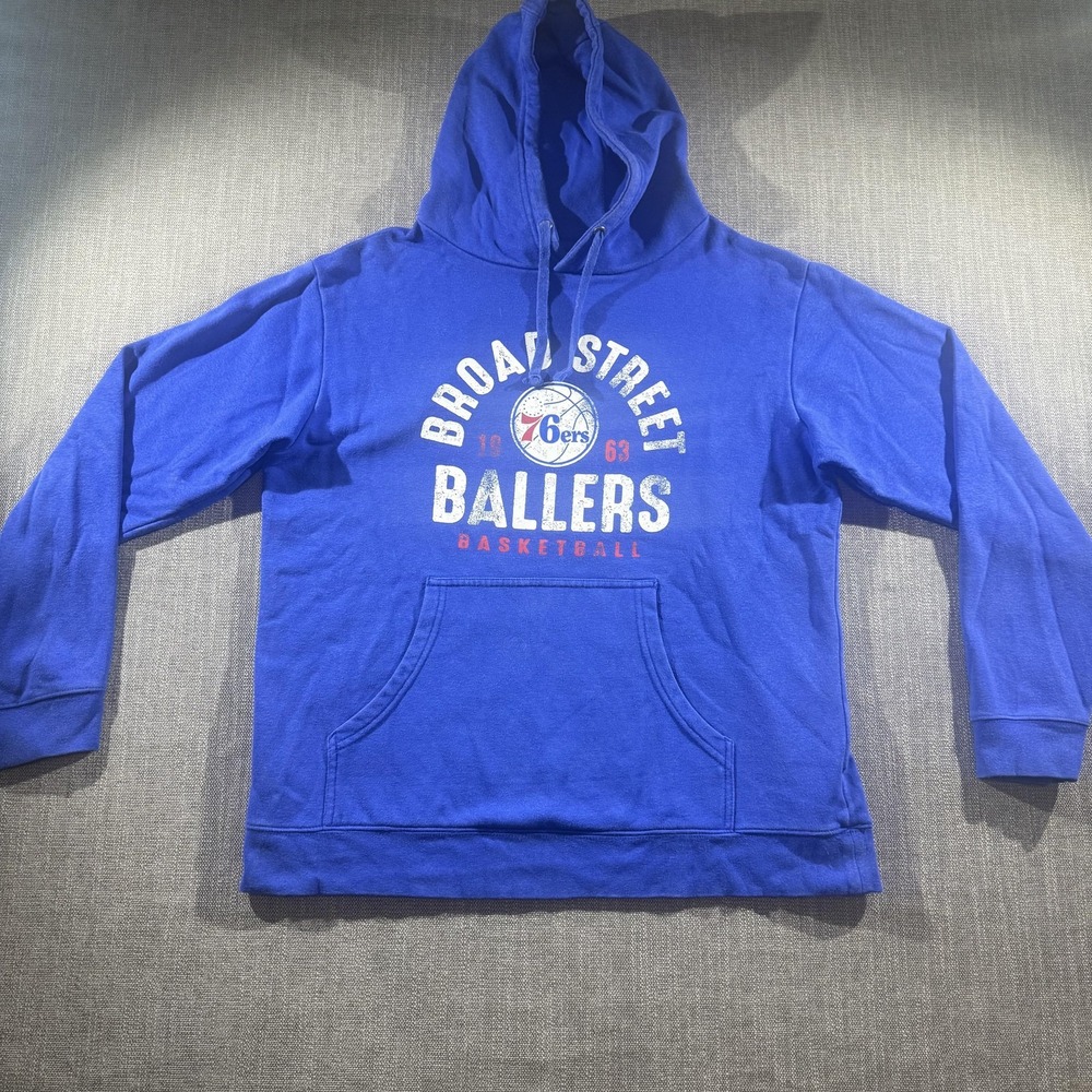 Philadelphia 76ers Hoodie Mens Large Broad Street Ballers Basketball Fanatics NB